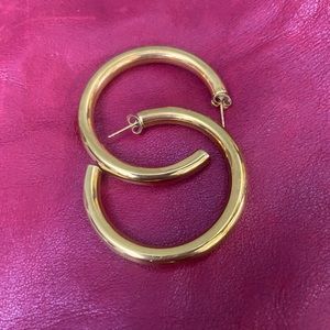 Bagatiba Gold Hollow Hoops